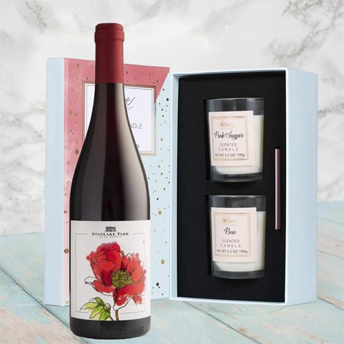 Stanlake Park Wine Estate The Reserve 75cl Red Wine With Love Body & Earth 2 Scented Candle Gift Box